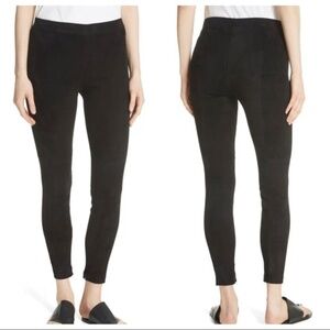 Vince Stretch Suede Zip Ankle Leggings